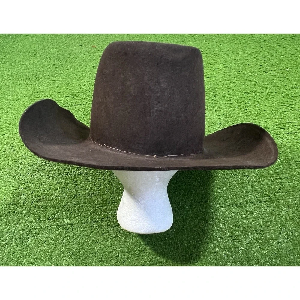 Vintage‎ American Hat Co.  Cowboy Hat SZ 7 Chocolate Brown Custom Flower 1960s